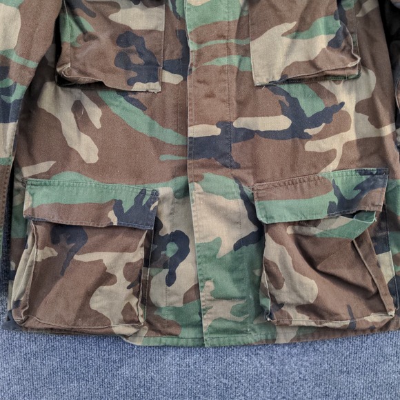 U.S. Army Men's Woodland Camouflage Combat Coat Brown Green Size Small Long - Picture 6 of 12